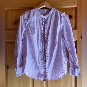 Women’s Purple Ruffled Button-Up